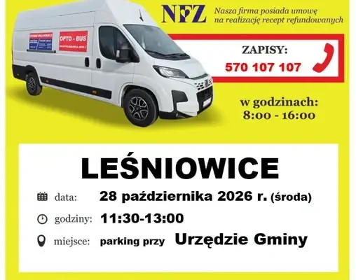 Bezpłatne badanie wzroku w Leśniowicach – Opto-Bus już 28 października
