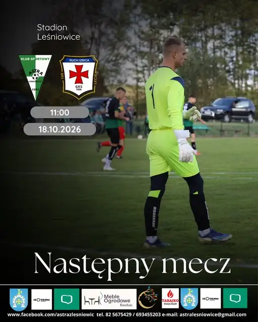 Astra Leśniowice zagra z Ruch II Izbica w 9. kolejce A klasy