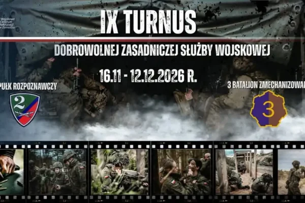 Ostatni turnus Dobrowolnej Zasadniczej Służby Wojskowej w 2026 roku – rusza 16 listopada