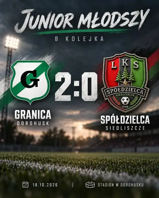 Juniorzy młodsi Spółdzielcy Siedliszcze przegrywają z Granicą Dorohusk 0:2