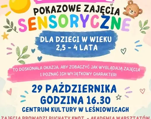 Bezpłatne zajęcia sensoryczne dla maluszków w Leśniowicach