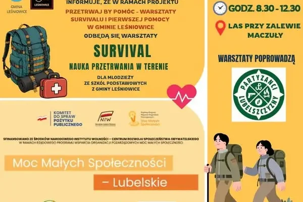 Leśniowice: młodzież uczy się survivalu i pierwszej pomocy nad zalewem Maczuły