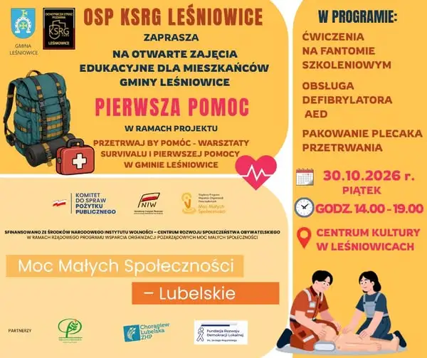 Leśniowice: warsztaty survivalu i pierwszej pomocy już 30 października
