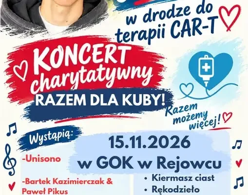 Rejowiec: koncert i kiermasz charytatywny dla Kuby. Trwa zbiórka na terapię CAR-T