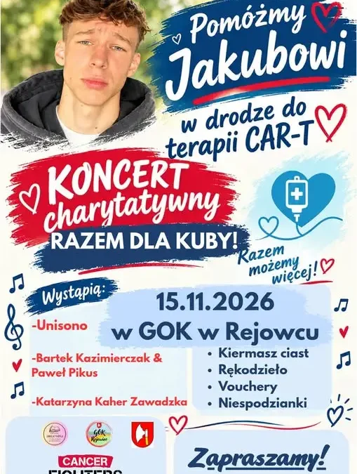 Rejowiec: koncert i kiermasz charytatywny dla Kuby. Trwa zbiórka na terapię CAR-T