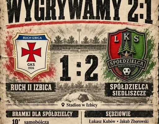 Spółdzielca Siedliszcze wygrywa w Izbicy 2:1 w 10. kolejce Macron A klasy