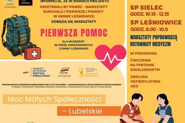 Warsztaty pierwszej pomocy w gminie Leśniowice – OSP szkoli dzieci i młodzież