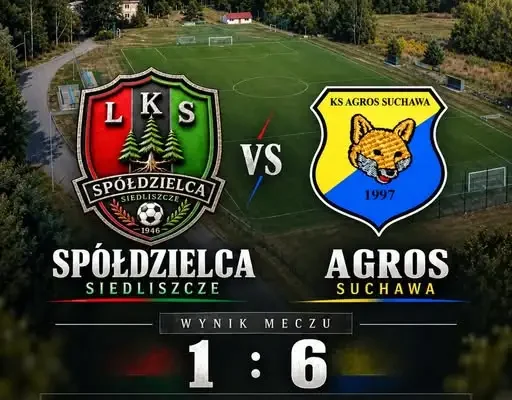 Juniorzy młodsi Spółdzielcy Siedliszcze przegrywają z Agros Suchawa 1:6